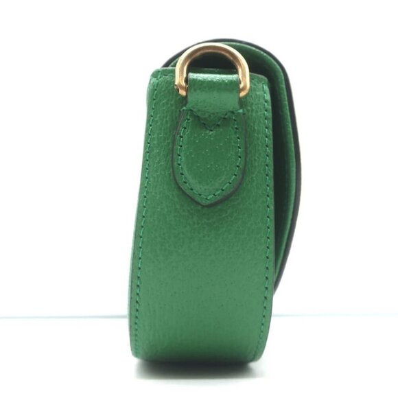 Gucci x Adidas Web Strap Mini Crossbody Flap Bag Green Leather NEW - Picture 5 of 13